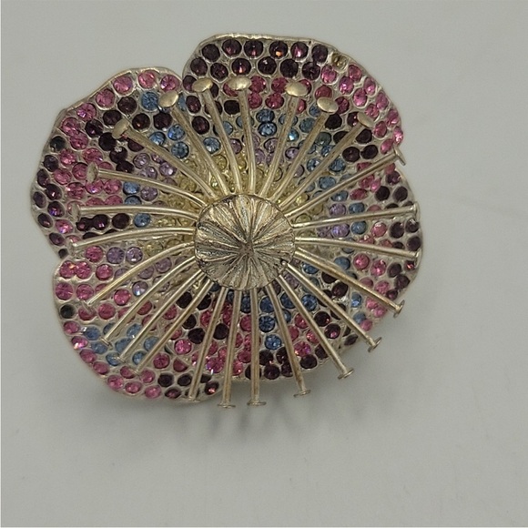 Marc Jacobs Adjustable Flower Ring - gorgeous pink Chrystals and silver metal - Picture 2 of 5